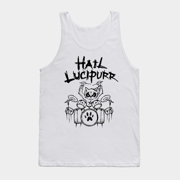 Hail Lucipurr Heavy Metal Satan Cats Guitar Playing Cat Gift Tank Top by TellingTales